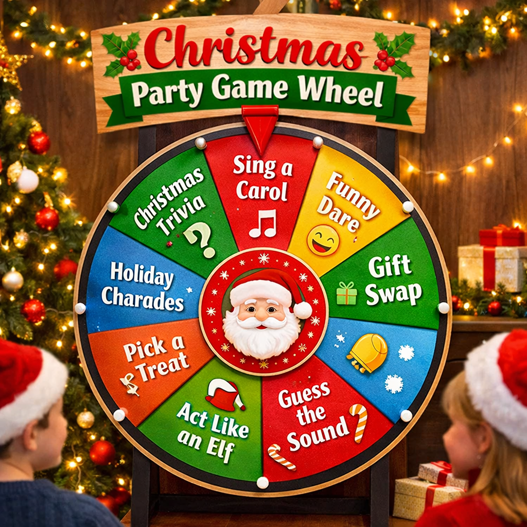 christmas party game wheel ideas for family office and kids