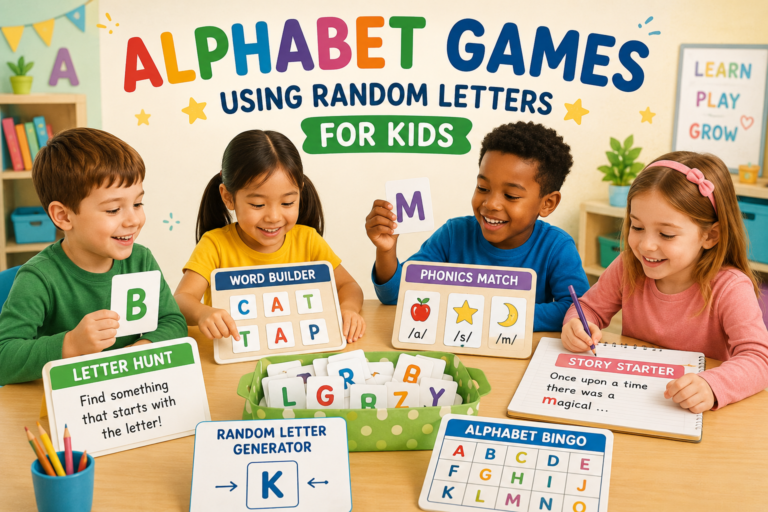 Alphabet Games Using Random Letters