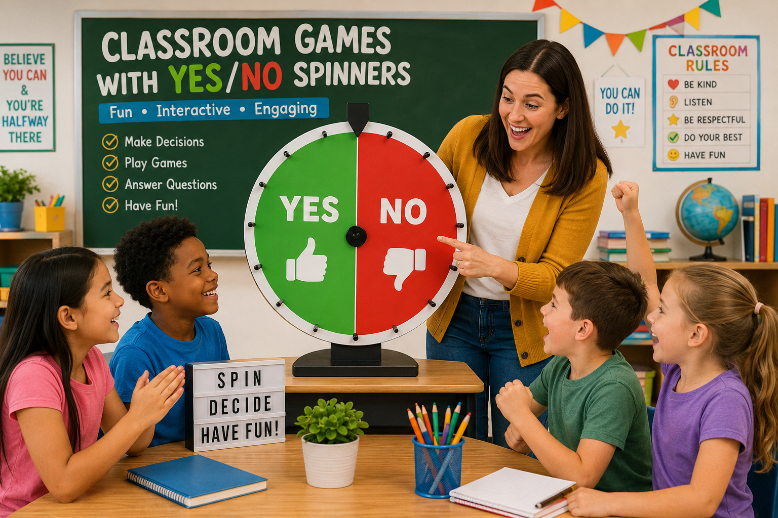 Classroom Games with Yes No Spinners