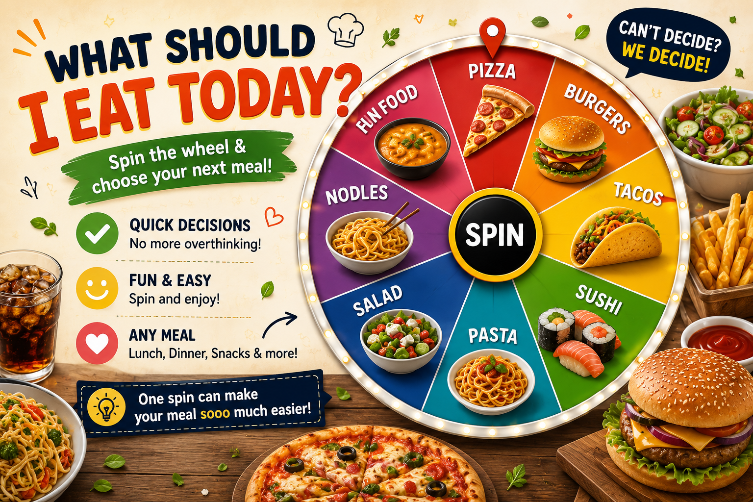 What Should I Eat Today Food Decision Wheel