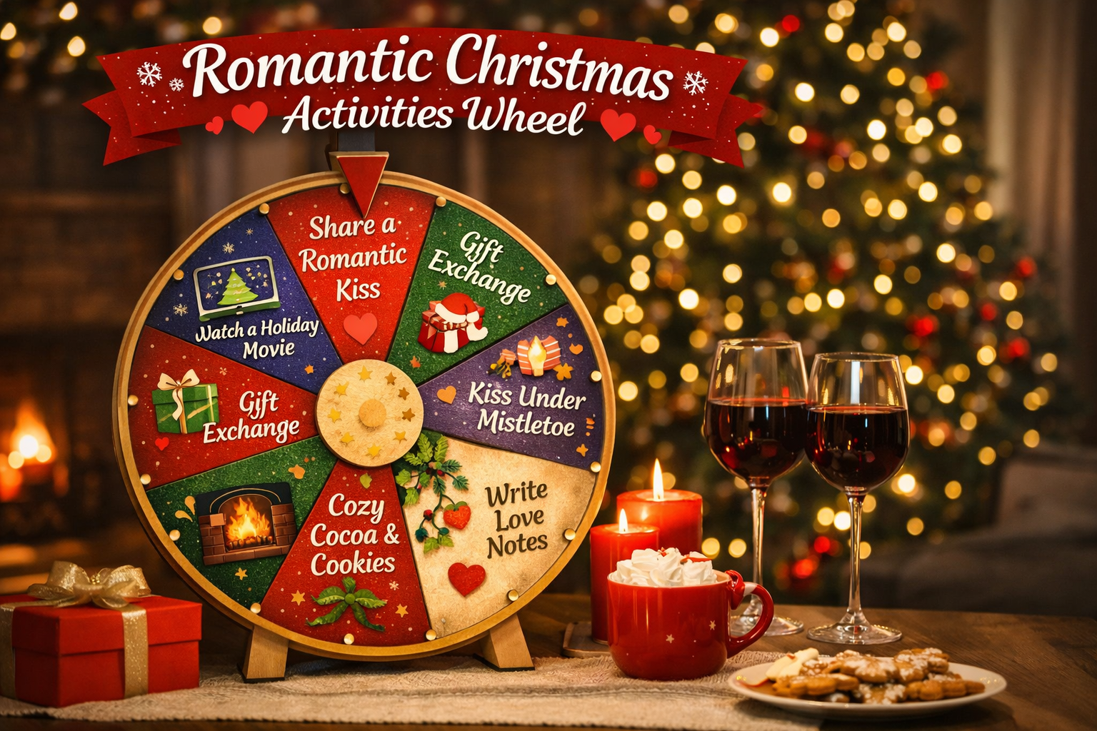 romantic christmas activities for couples using spin wheel