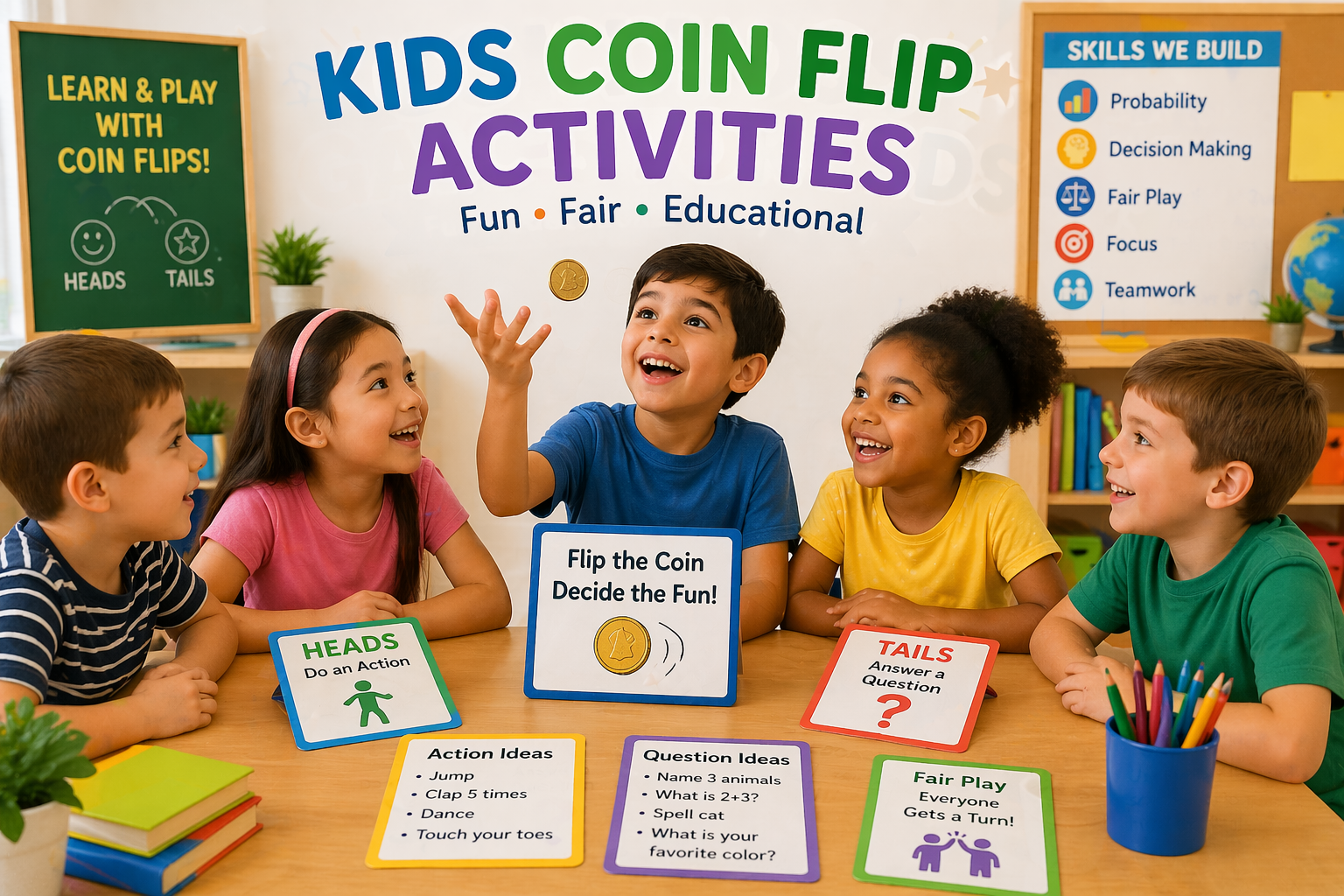 Kids coin flip classroom activities