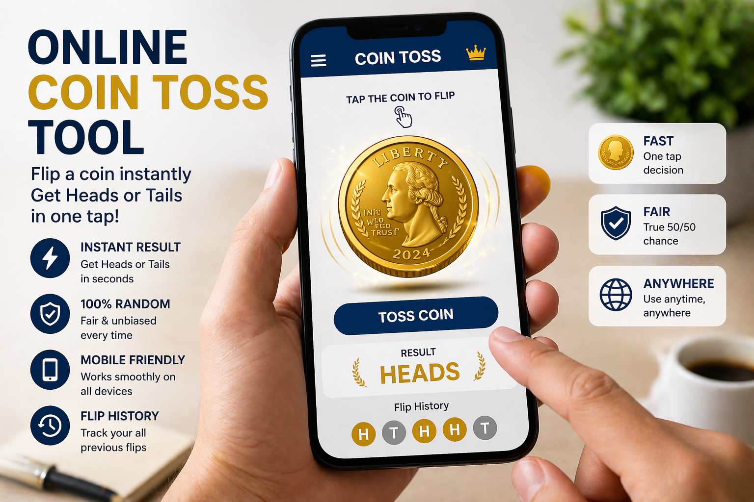 How to use online coin toss tool step by step